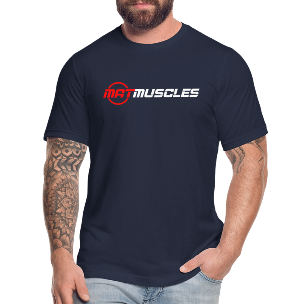 Mat Muscles Unisex Jersey T-Shirt by Bella + Canvas - navy