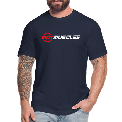 Mat Muscles Unisex Jersey T-Shirt by Bella + Canvas - navy