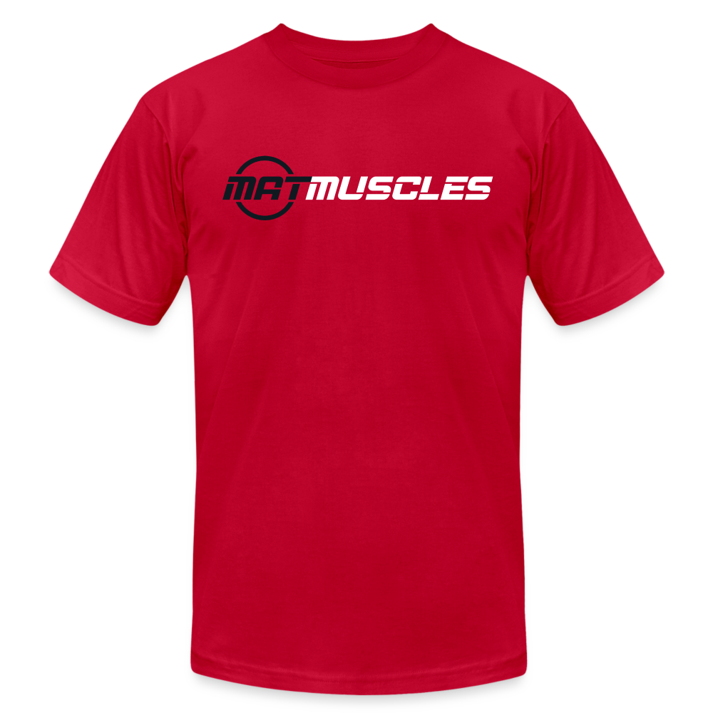 Mat Muscles Unisex Jersey T-Shirt by Bella + Canvas - red