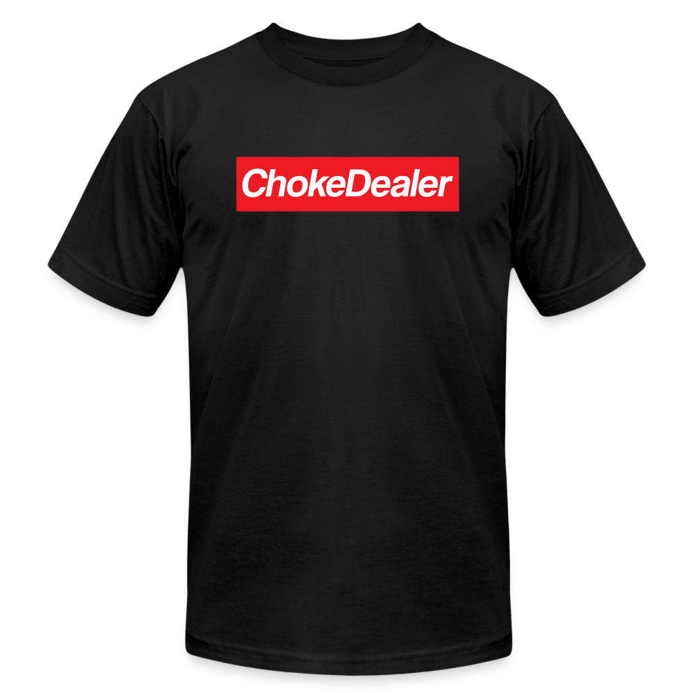 Choke Dealer Box Logo Unisex Jersey T-Shirt by Bella + Canvas - black