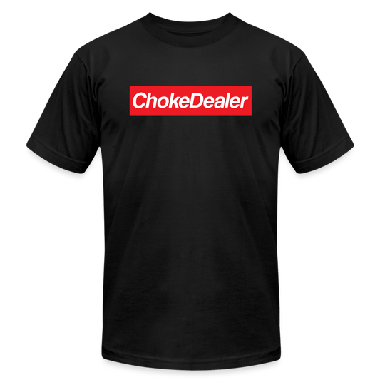 Choke Dealer Box Logo Unisex Jersey T-Shirt by Bella + Canvas - black