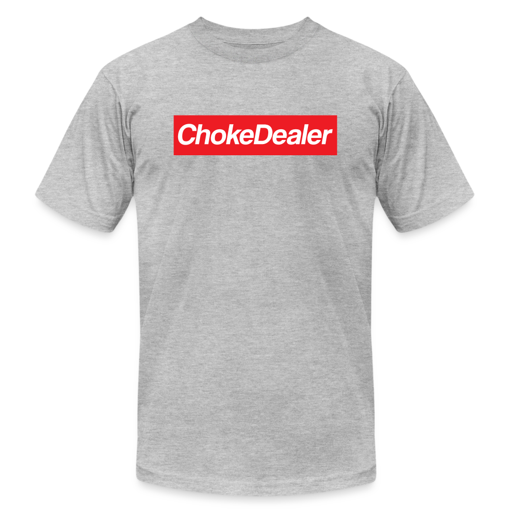 Choke Dealer Box Logo Unisex Jersey T-Shirt by Bella + Canvas - heather gray