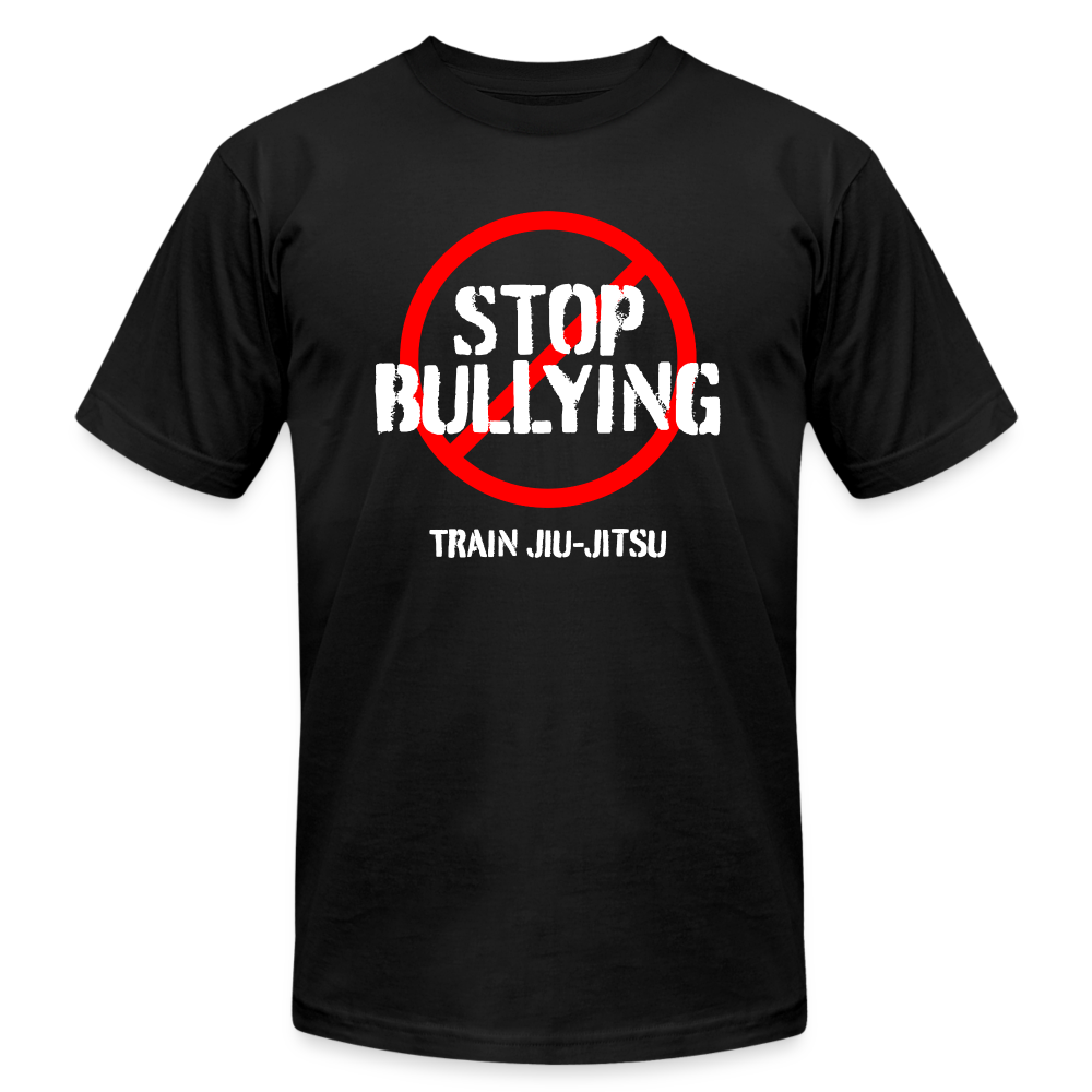 Stop Bullying, Train Jiu-Jitsu Box Logo Unisex Jersey T-Shirt by Bella + Canvas - black