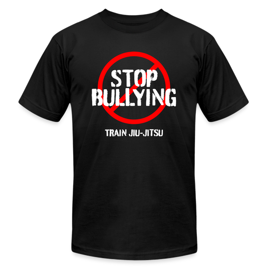 Stop Bullying, Train Jiu-Jitsu Box Logo Unisex Jersey T-Shirt by Bella + Canvas - black